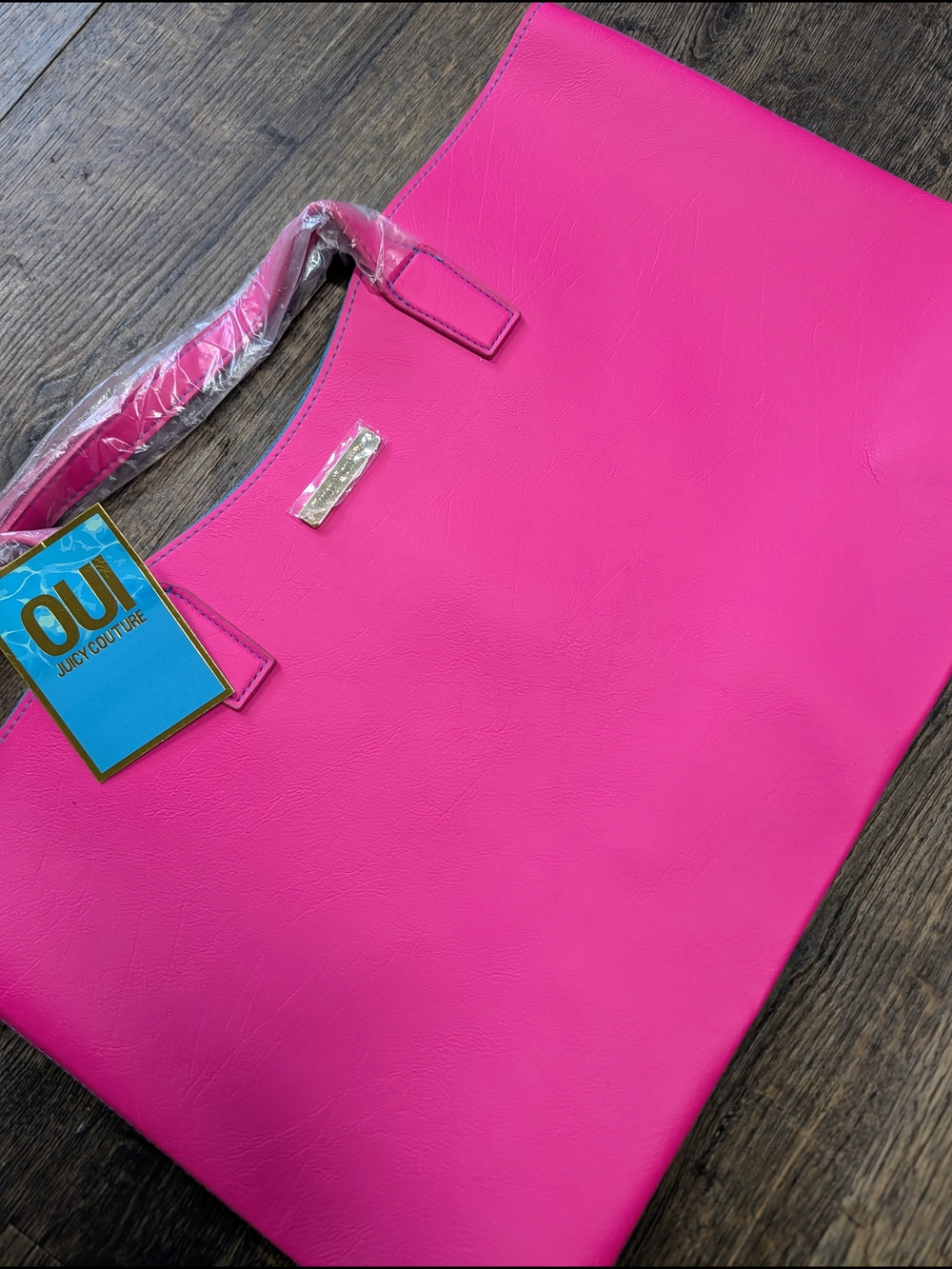 New* Juicy Couture Hot Pink Tote Bag with Top Handles